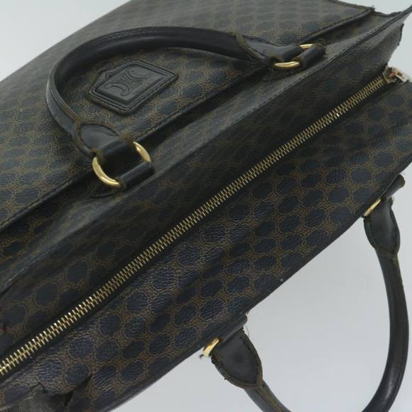 CELINE Macadam Canvas Hand Bag PVC Brown Black Auth 64827 - Picture 6 of 16